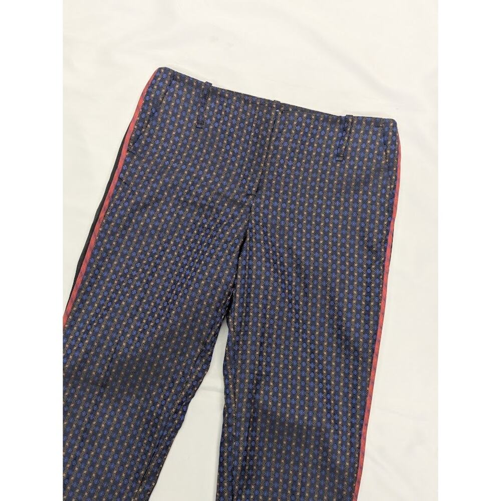ELIZABETH AND JAMES Womens Jacquard Dion Slim Cropped Pants Blue & Red sz 4
